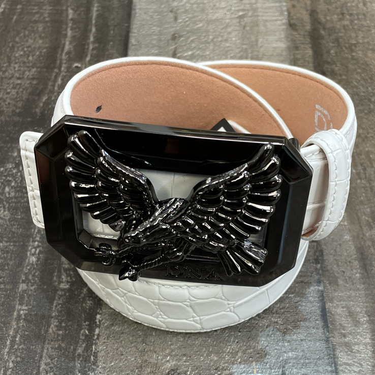 DNA Premium Wear- Eagle leather belt (white)