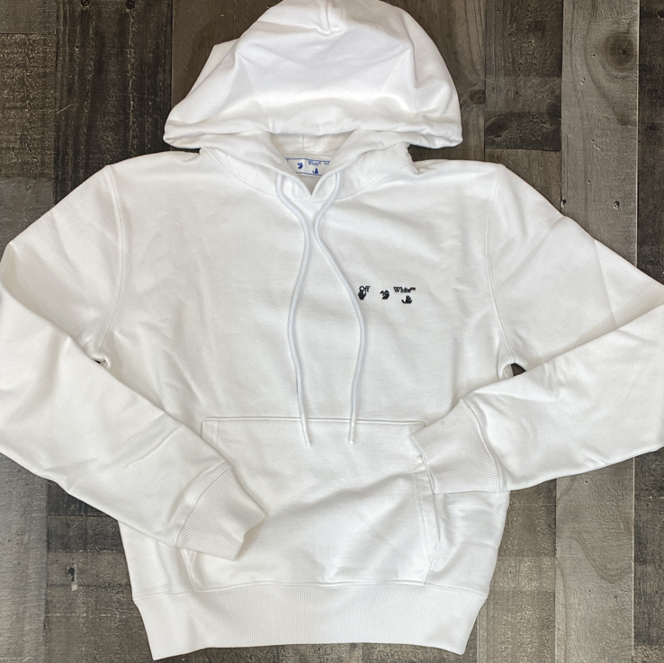 Off-White- white logo hoodie