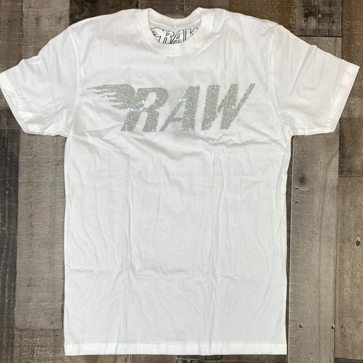 Rawyalty- studded raw ss tee (white/clear)