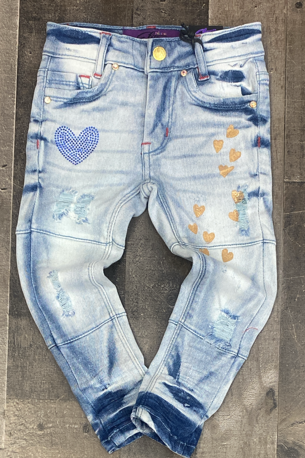 Elite- blue heart girls jeans (kids)