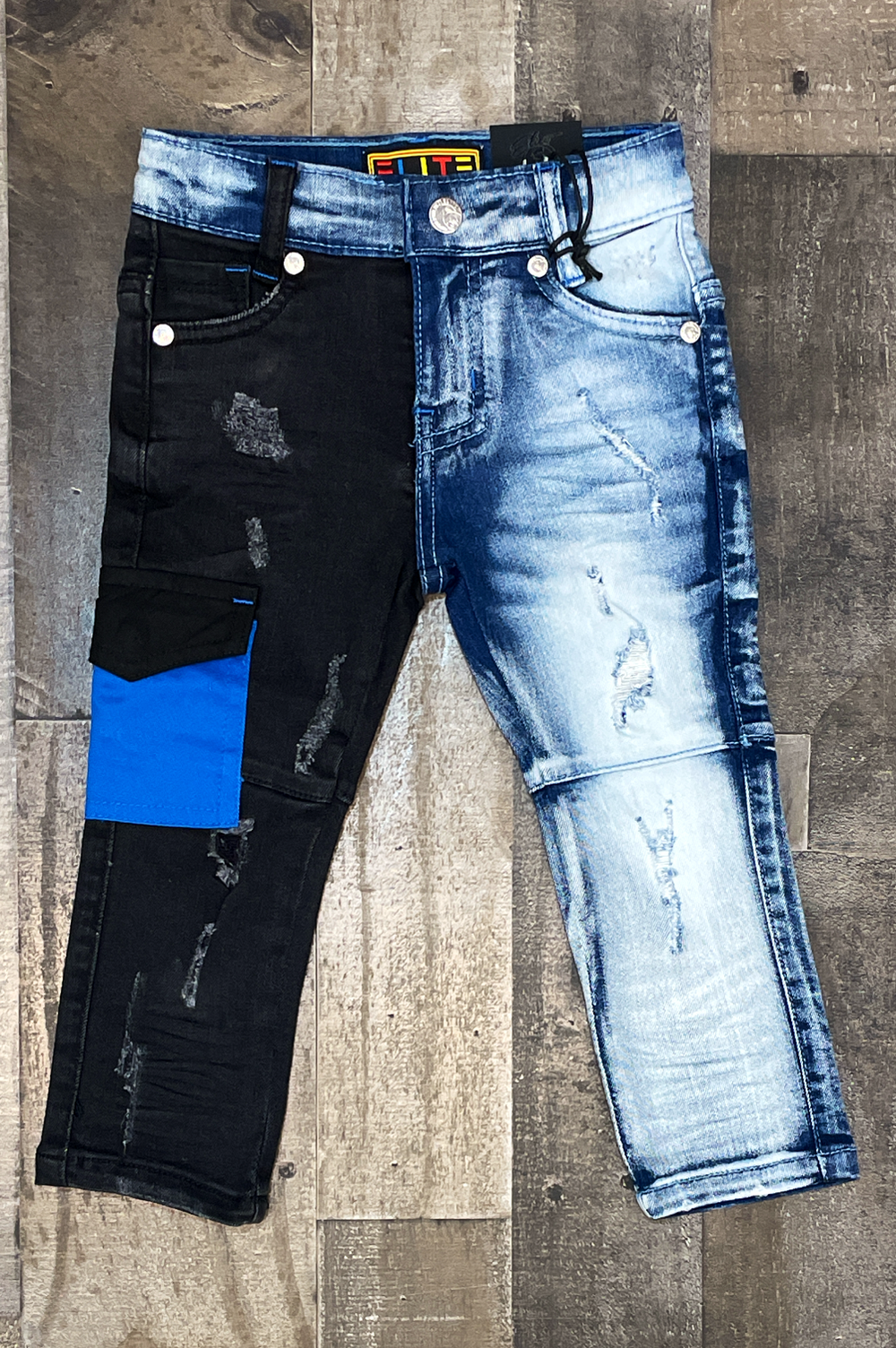 Elite- 2 toned denim jeans (dark blue) (kids)