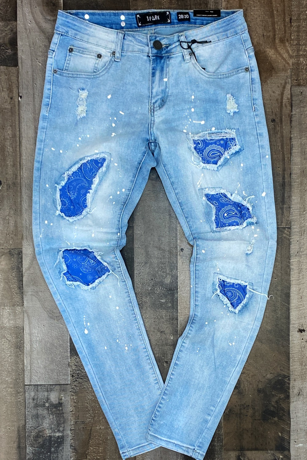 Spark- self made bandana jeans (lt blue)