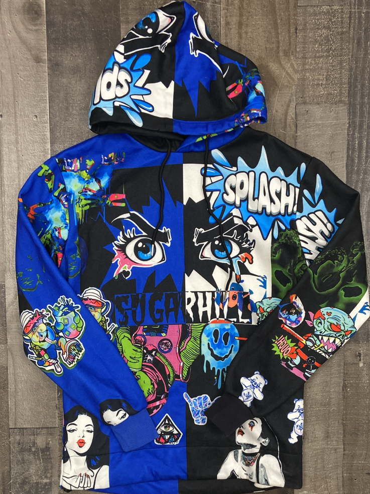 Sugarhill - split psycho hoodie (blue)