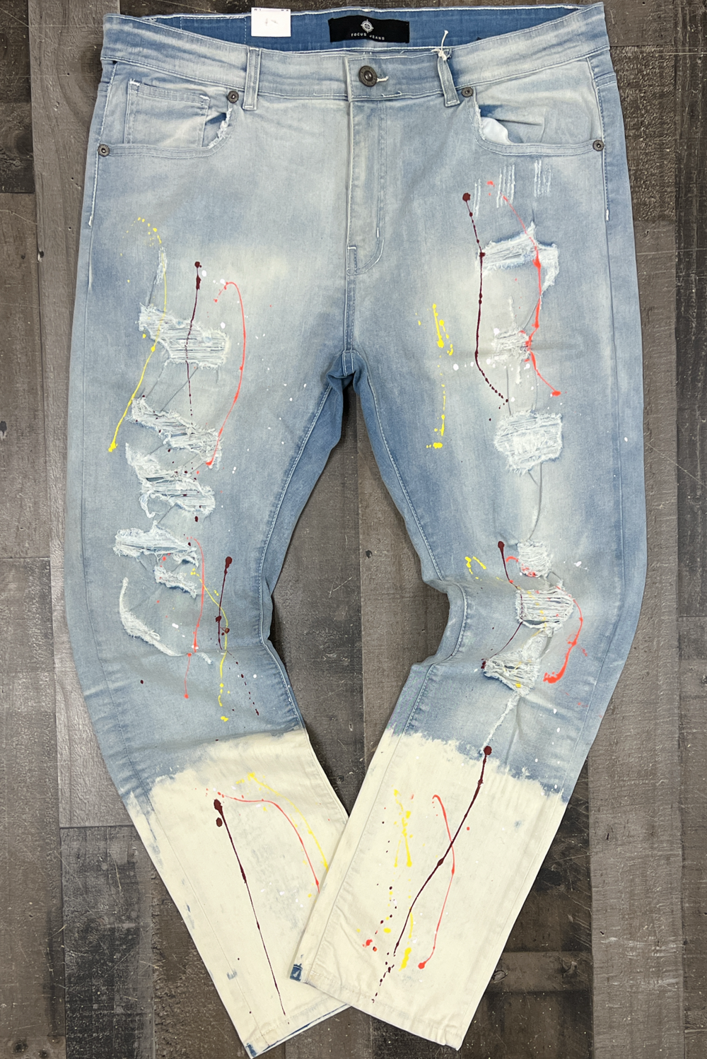 Focus- 2 tone paint splatter jeans