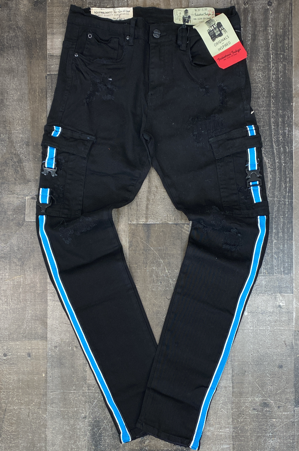 Industrial Indigo- striped jeans (black/blue)