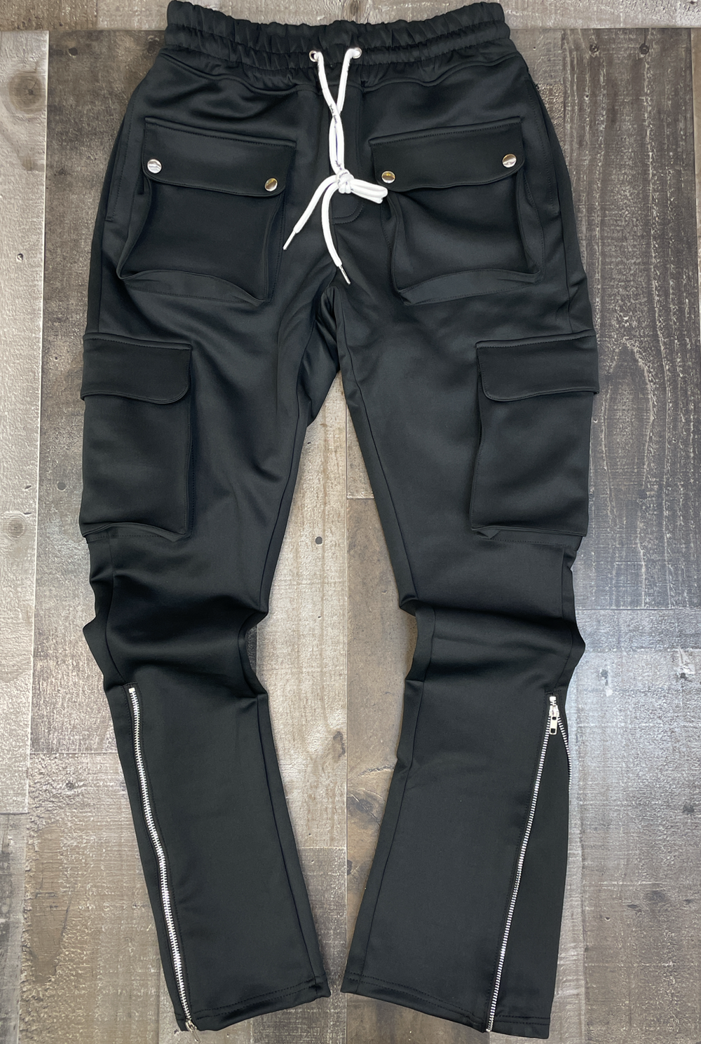 Motive Denim- Cargo track pants w/ zipper