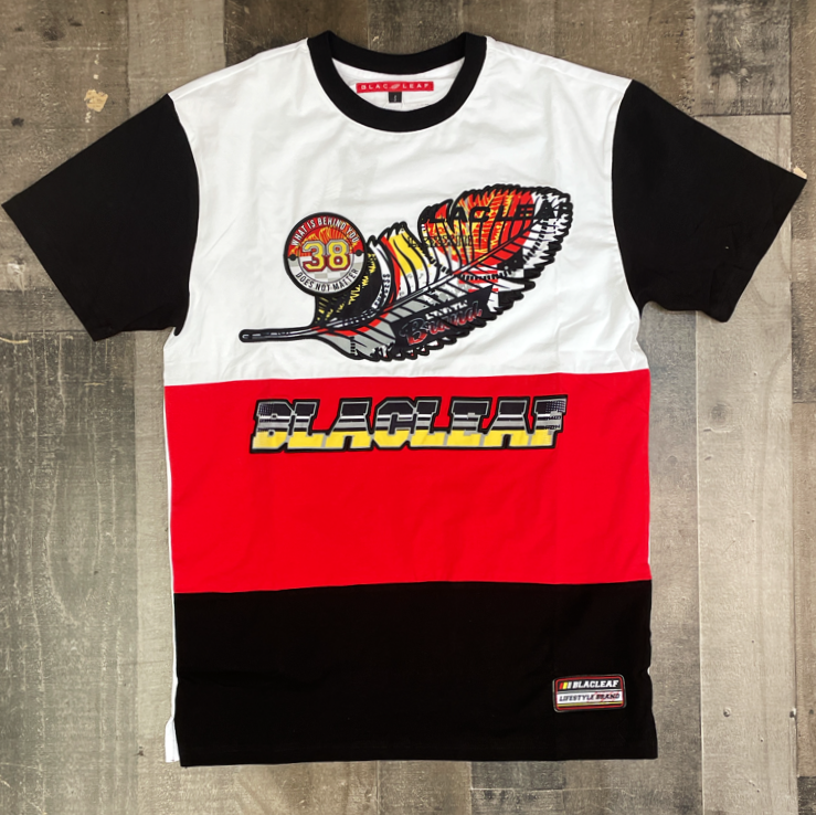 Blac leaf- finish strong color block ss tee