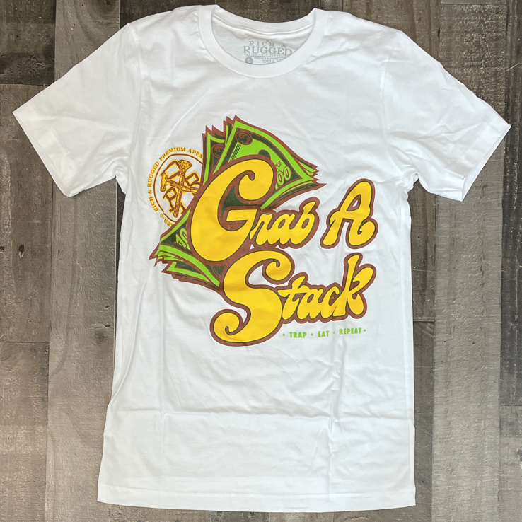 Rich & Rugged- grab stacks ss tee (white)
