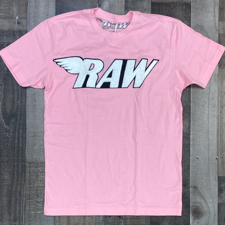 Rawyalty-raw chenille patch ss tee (pink)