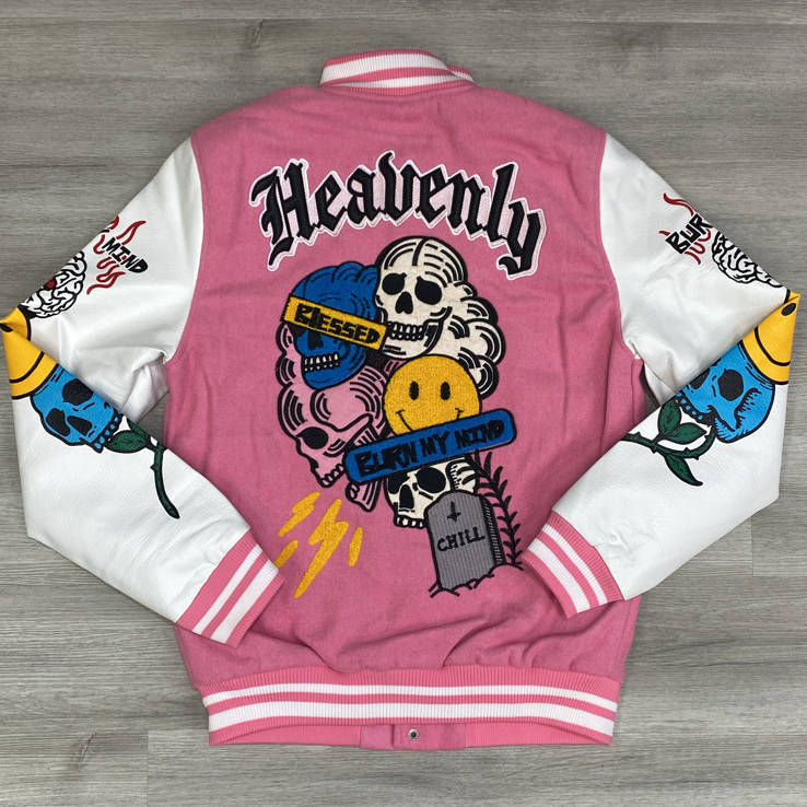 
                  
                    Rebel Minds- Heavenly varsity jacket (pink)
                  
                