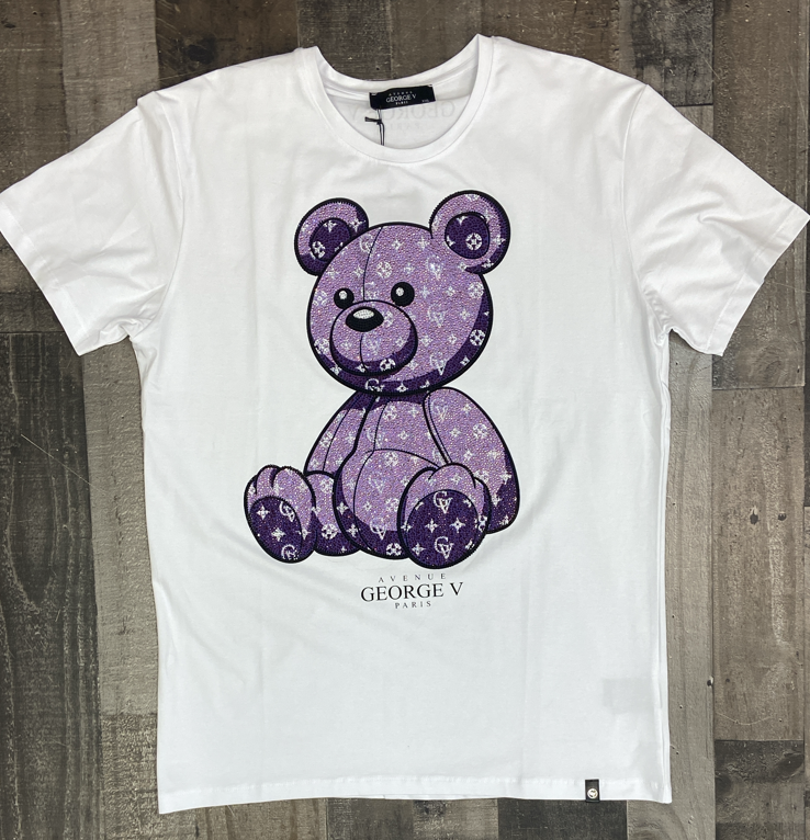 George V - studded teddy bear ss tee (white/purple)