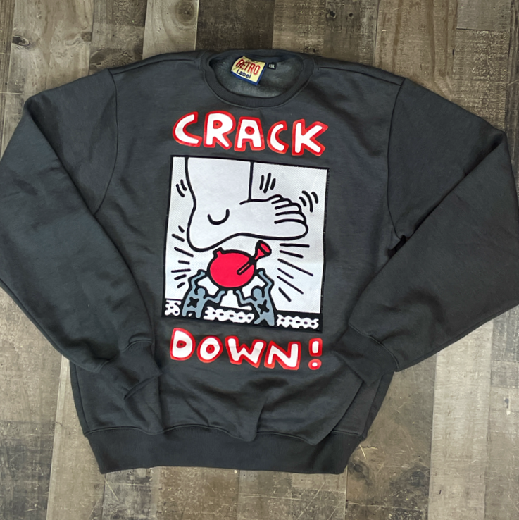Retro Label - crack down crewneck
