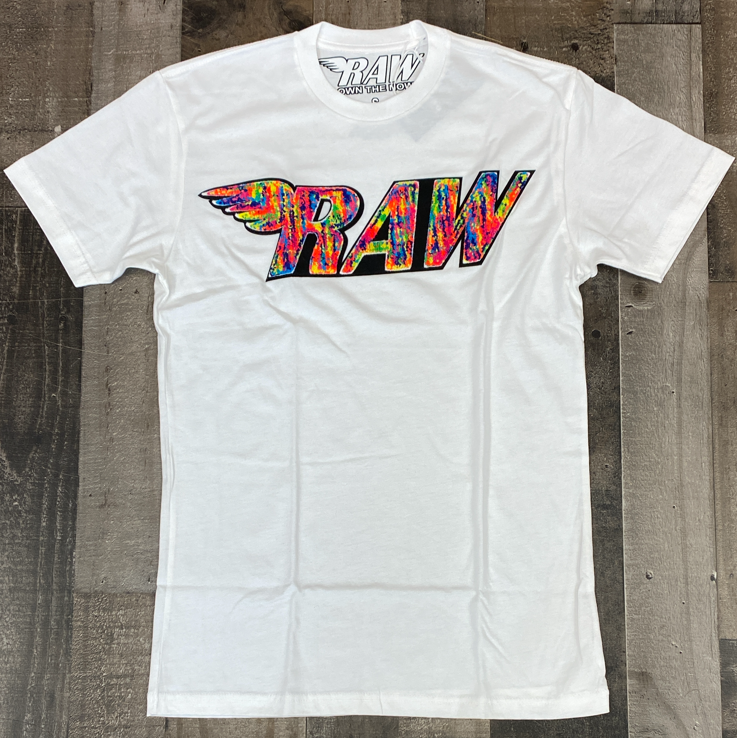 Rawyalty- raw chenille patch ss tee (multicolored)