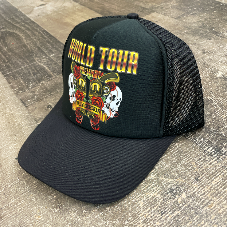 World Tour- fully loaded tour trucker hat