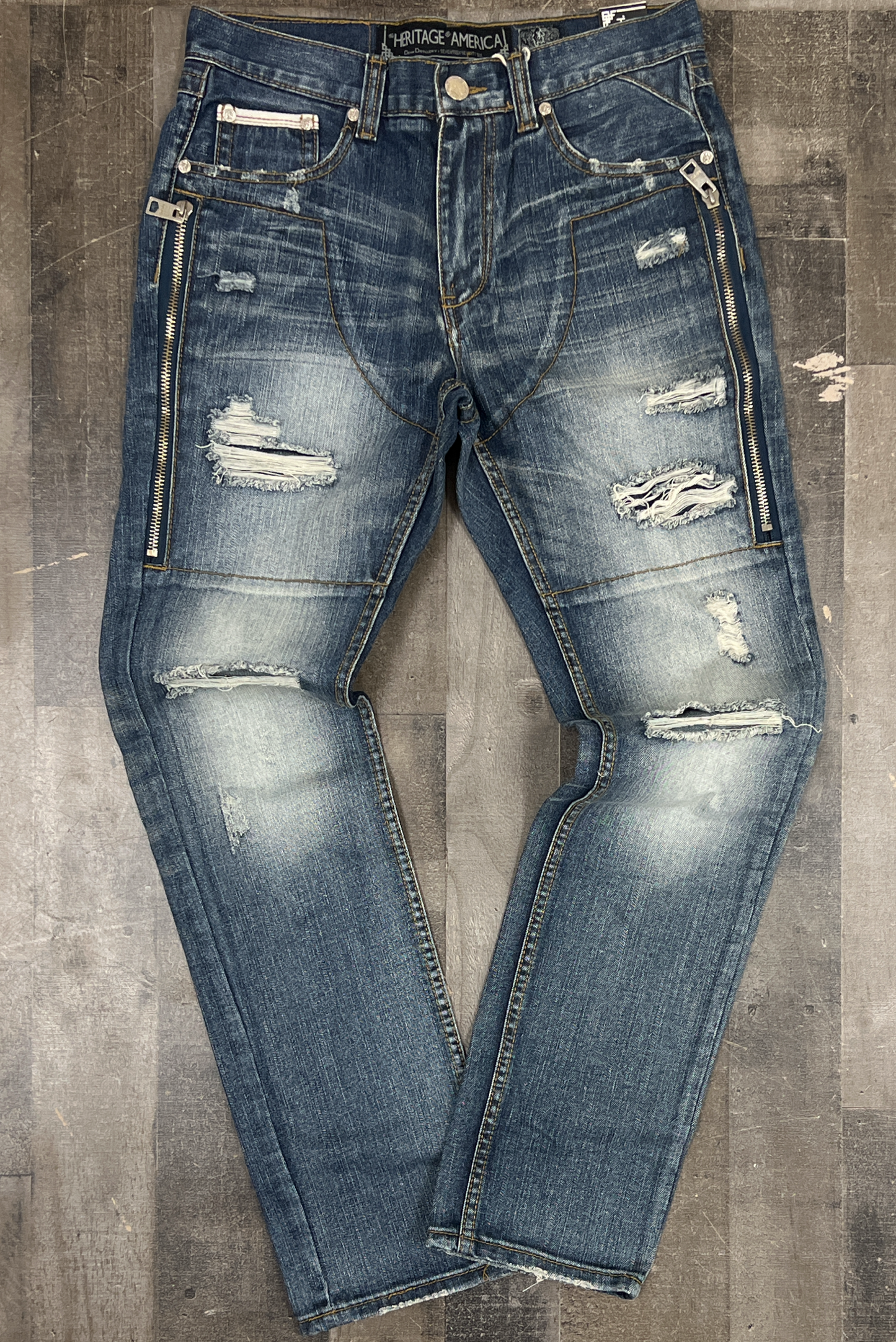 HERITAGE AMERICA- side zipper jeans