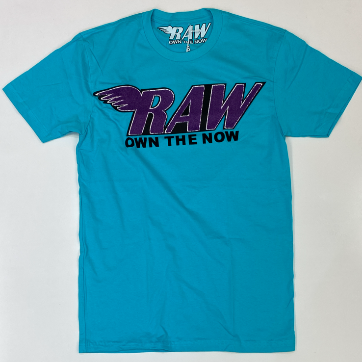 Rawyalty- raw chenille patch ss tee(turquoise/purple)