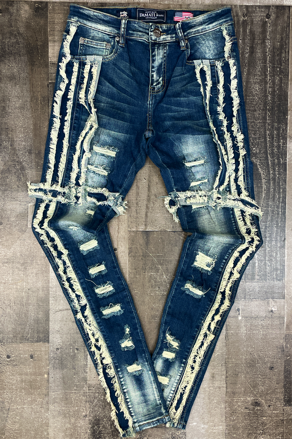 DAMATI- edison tan blue denim jeans