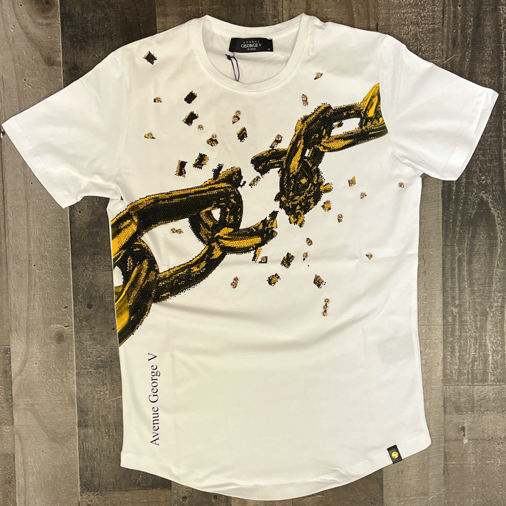George V- studded broken chain ss tee