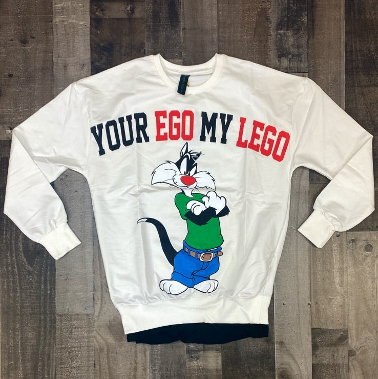 Plus Eighteen- your ego my lego sweater (white)