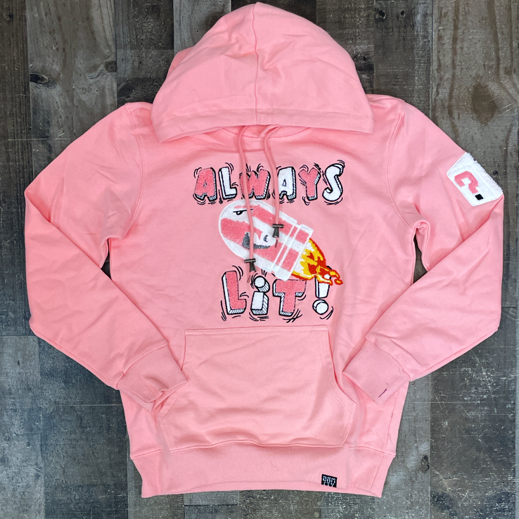 DENIMiCITY- always lit chenille hoodie (pink)