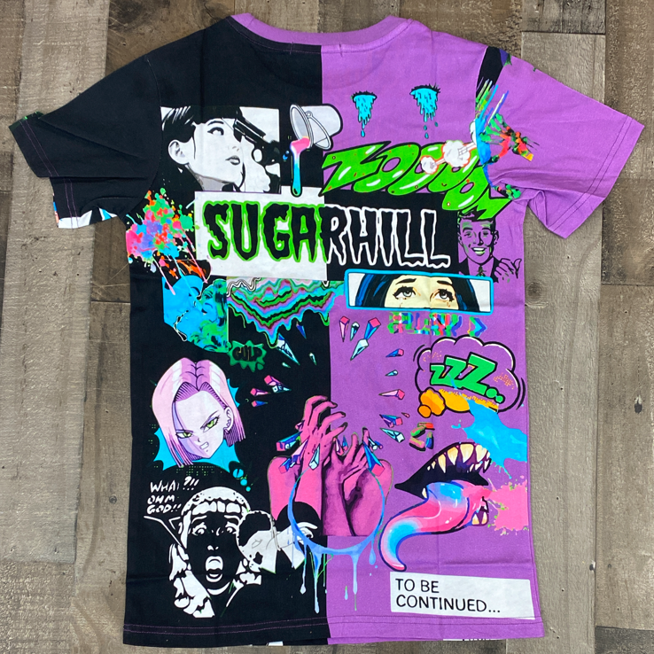 
                  
                    Sugarhill- split psycho ss tee (purple/black)
                  
                