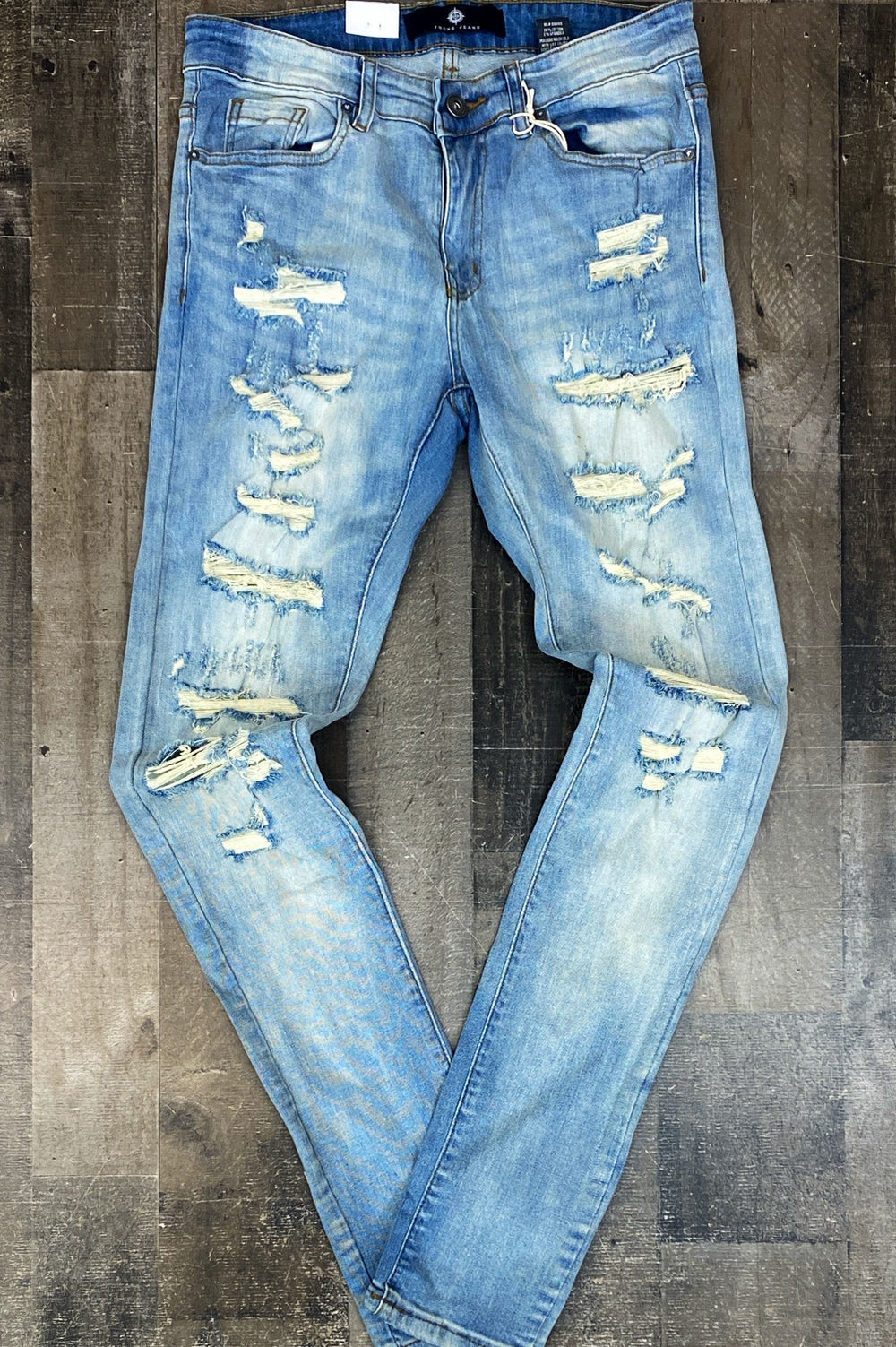 Focus- rip & repair denim jeans (blue)