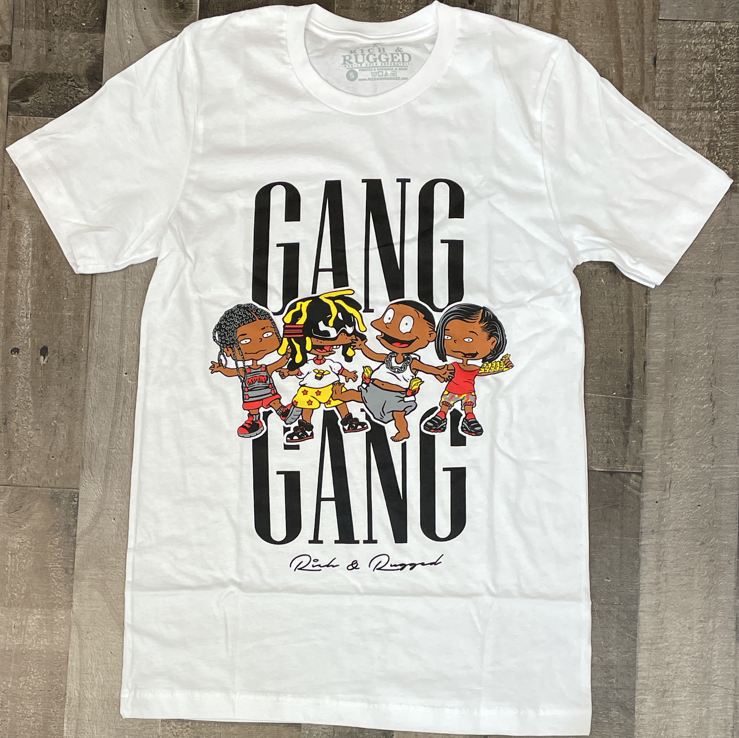 Rich & Rugged- gang gang ss tee (white)