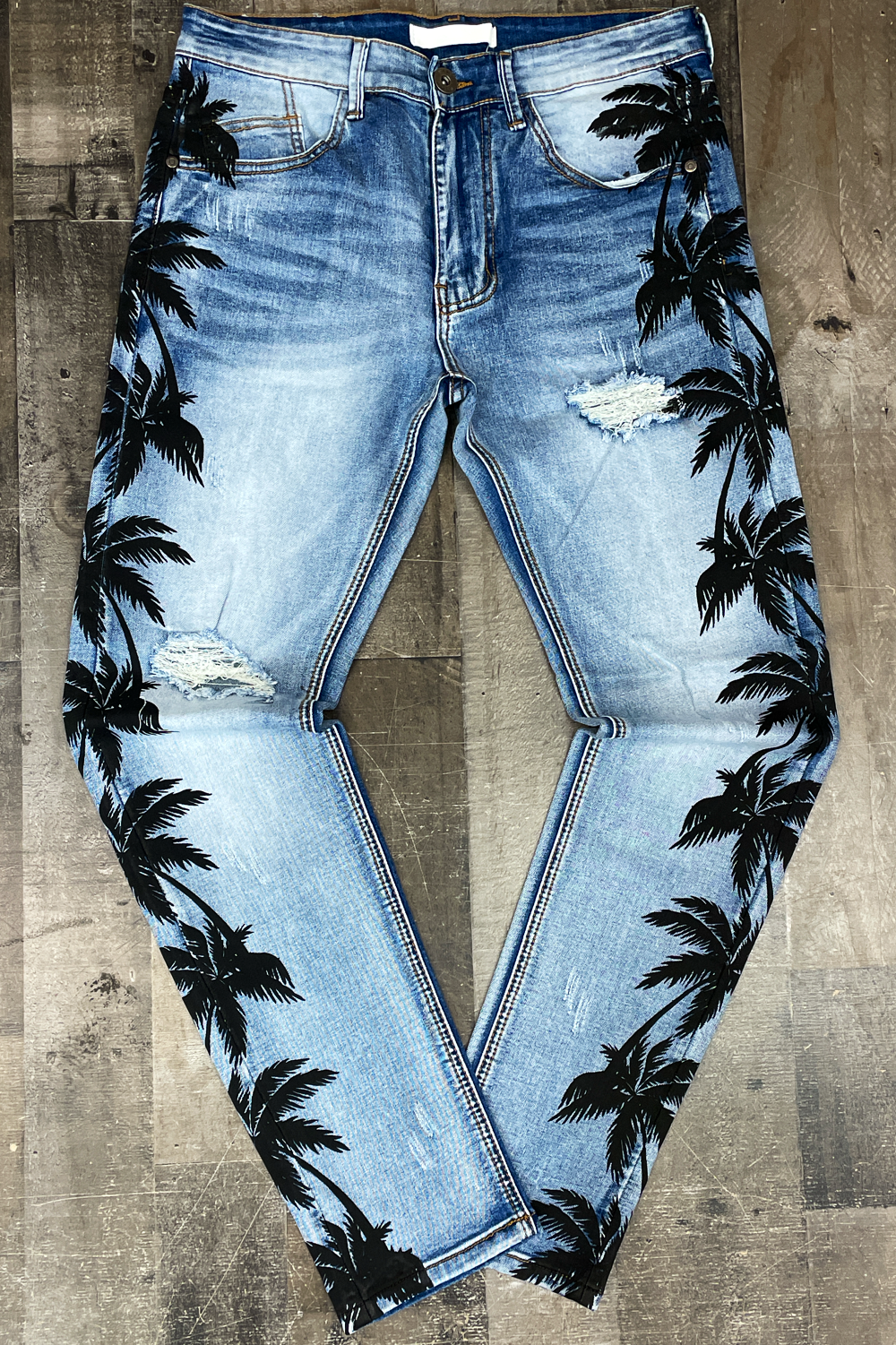KDNK- palm tree jeans