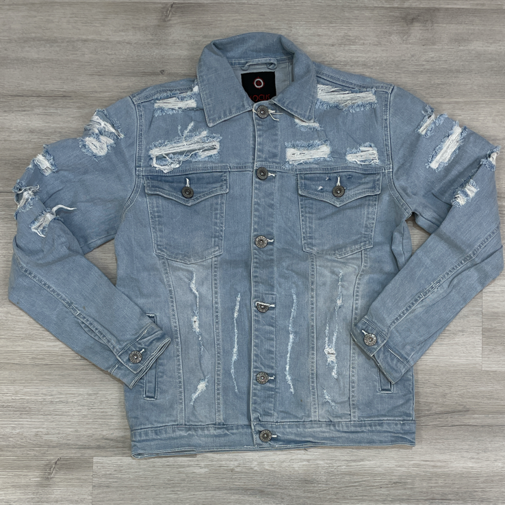 Focus - rip & repair jean jacket (light blue)