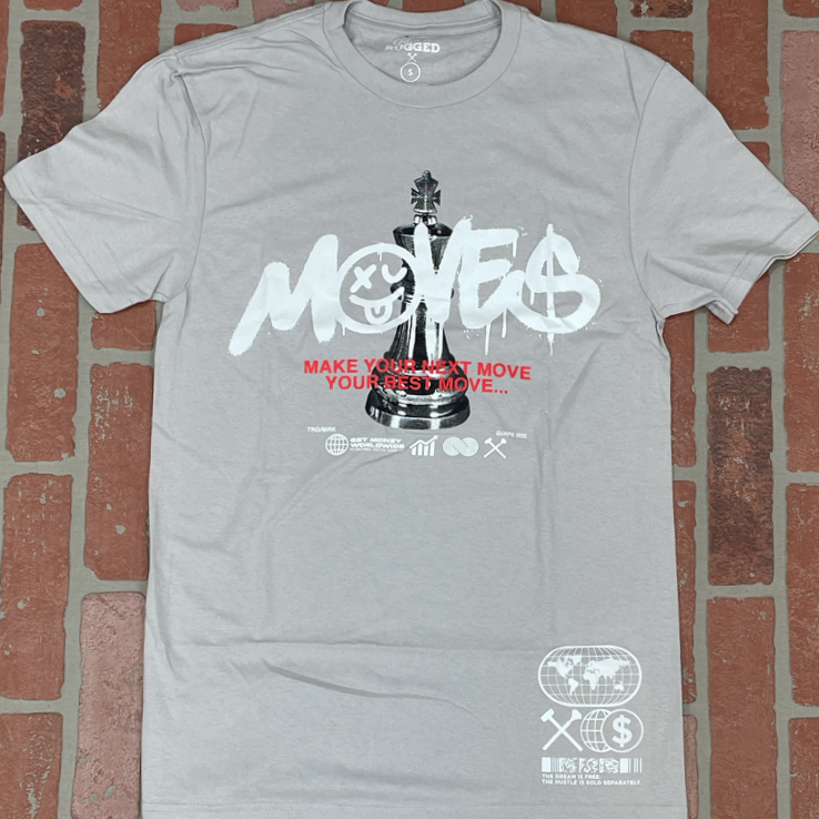 Rich & Rugged- moves ss tee (gray/white)