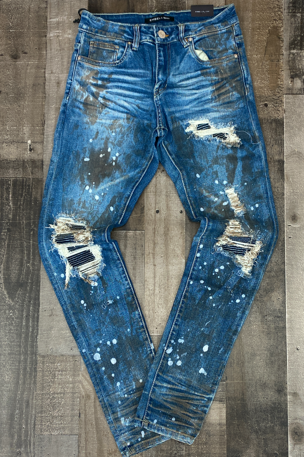 Embellish- Burns rip & repair jeans