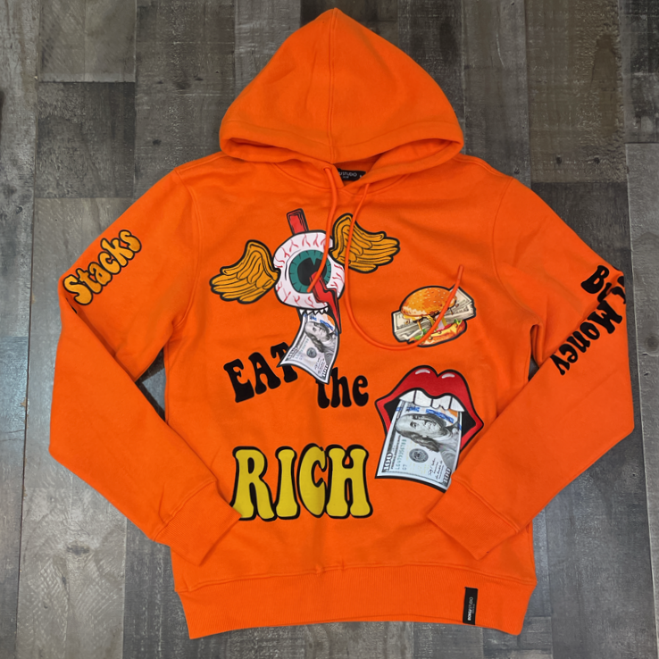 Roku Studio- eat the rich hoodie (orange)