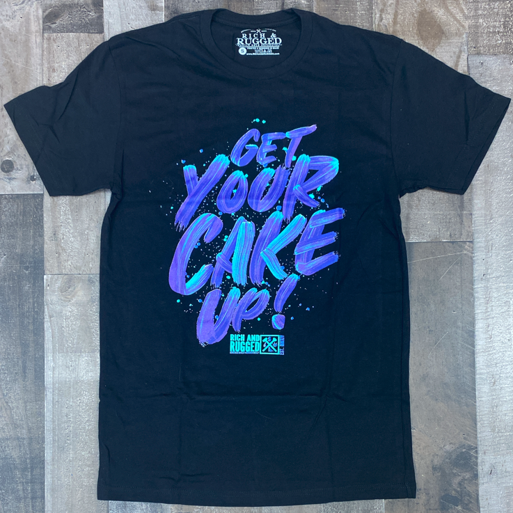Rich & Rugged- get your cake up ss tee (black/teal)
