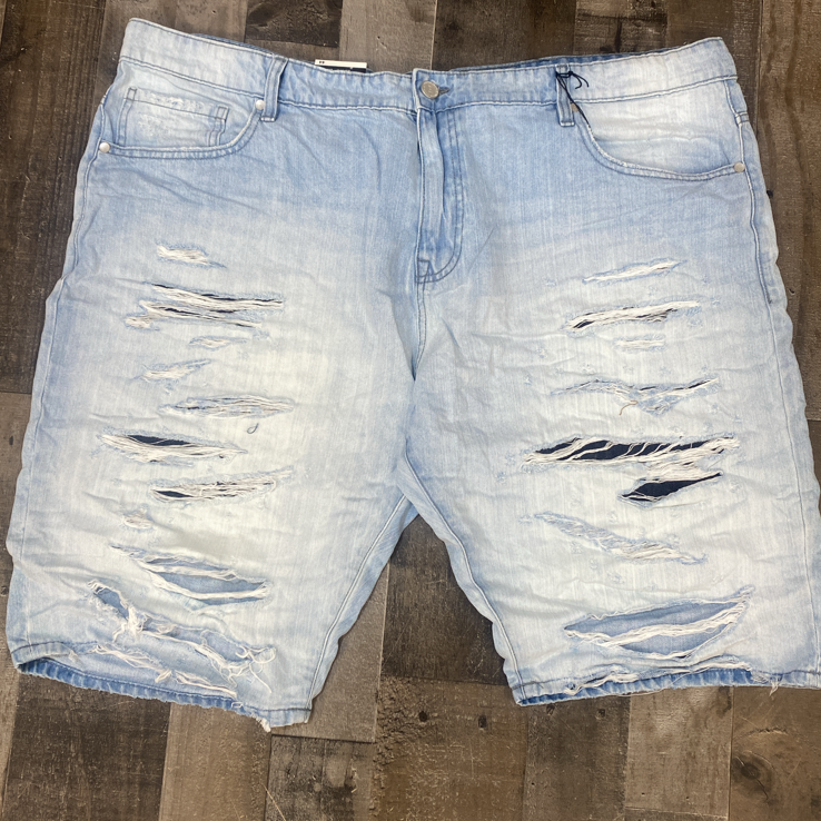 JORDAN CRAIG- Ice blue shredded shorts (big and tall)