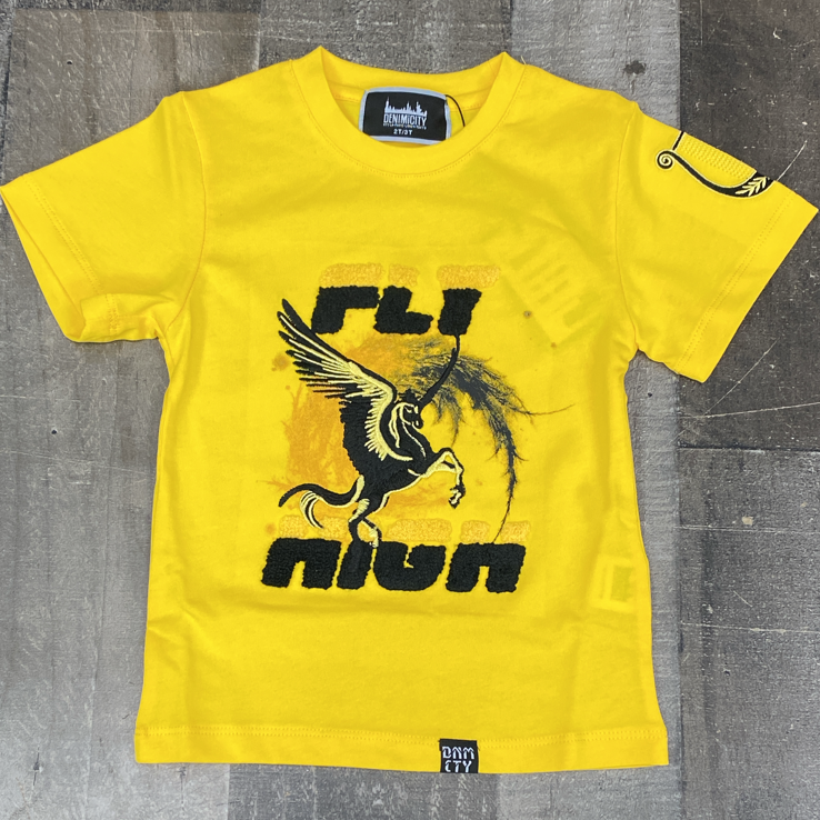 DENIMiCITY- Fly high ss tee (yellow/black)(kids)
