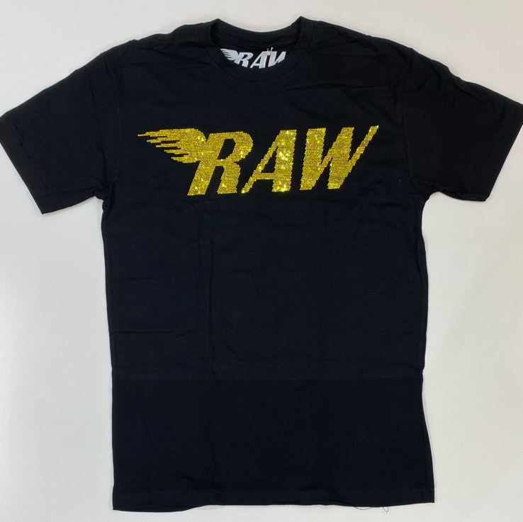 Rawyalty- studded raw ss tee (black/yellow)