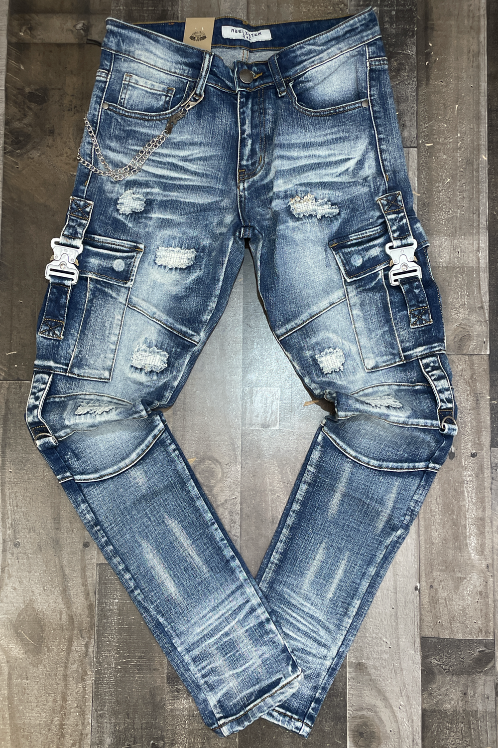 Reelistk - rip w/ buckle denim jeans