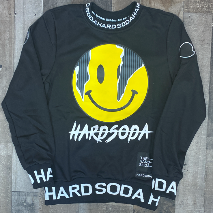 Hard Soda- smiley Face crewneck (black)