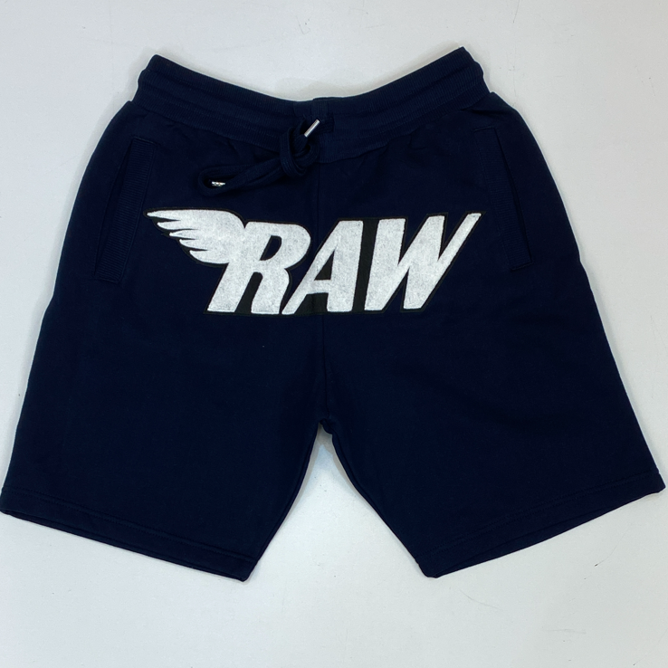 Rawyalty-raw chenille patch shorts