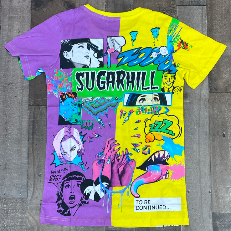 
                  
                    Sugarhill- split psycho ss tee (yellow/purple)
                  
                
