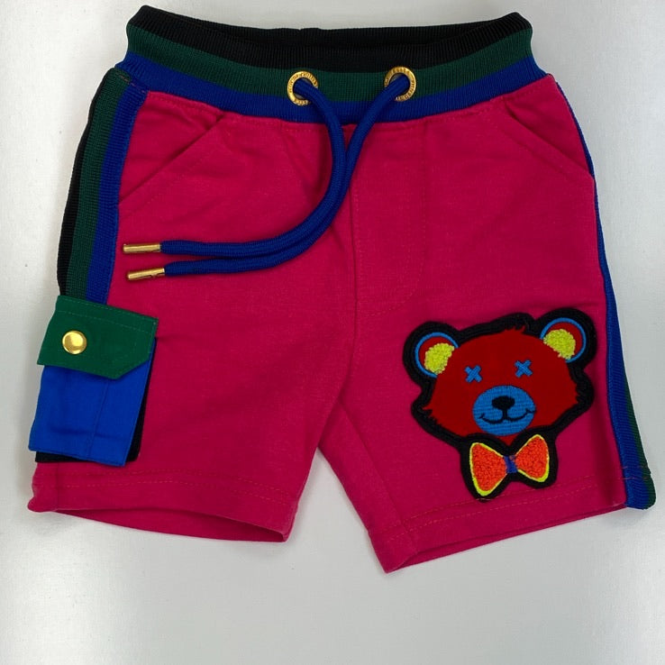 Elite- striped sweat shorts w/bear (kids)