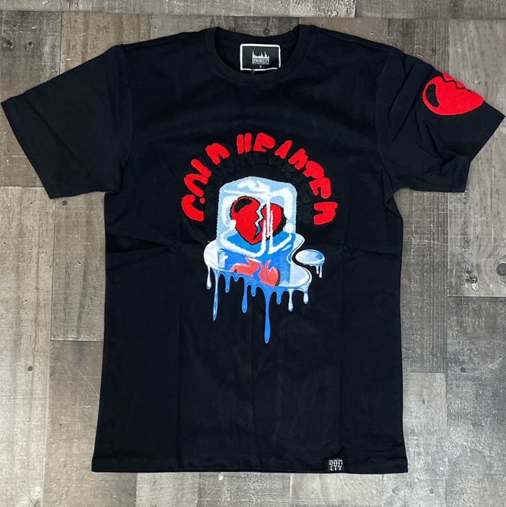 DENIMiCITY- cold hearted ss tee (red/black)