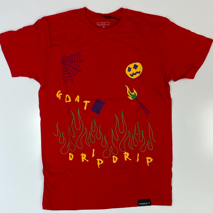 Cooper 9- “flame on drip” ss tee (red)