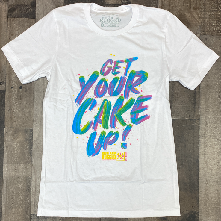 Rich & Rugged- get your cake up ss tee (white)