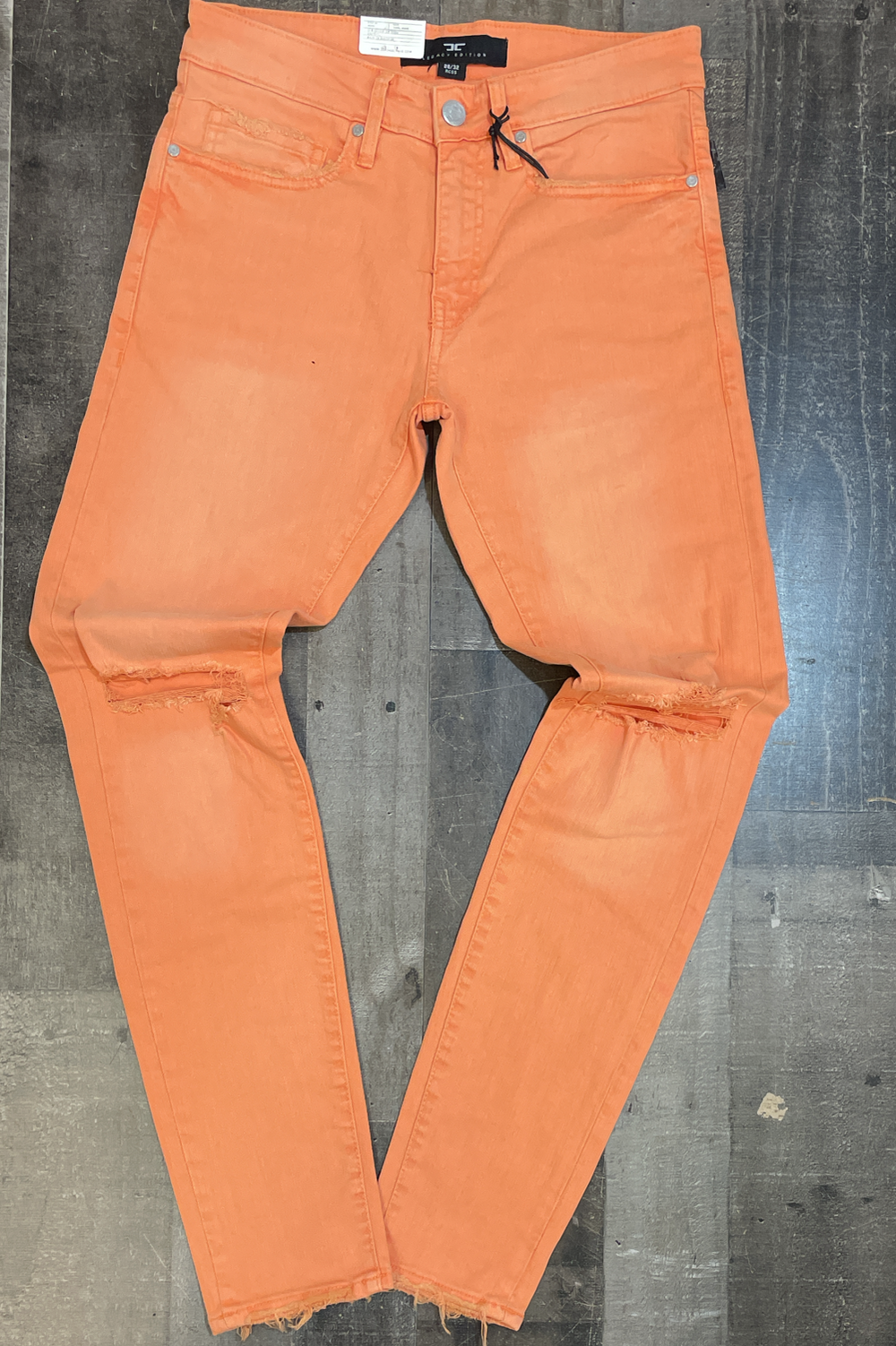 Jordan Craig- pastel orange ripped jeans