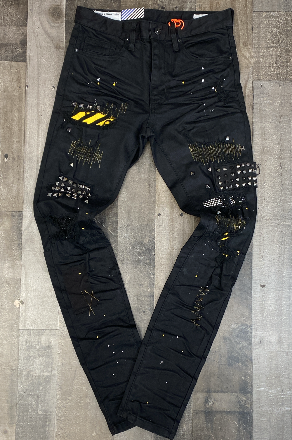 Smoke rise- jeans w/studded patches