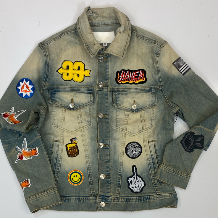 Mackeen- patched jean jacket – Major Key Clothing Shop