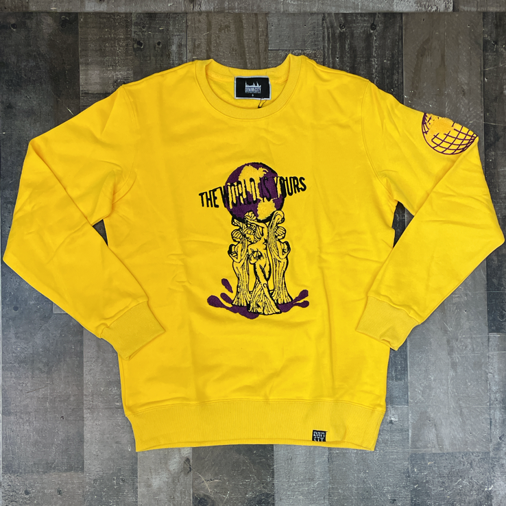 DENIMiCITY- the world is yours crewneck (yellow)