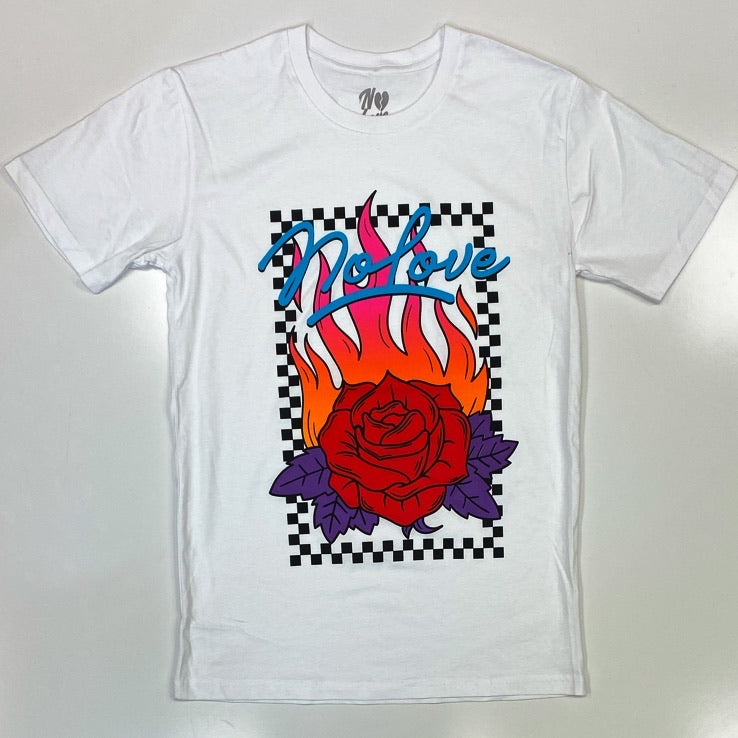 No love- rose checkers ss tee