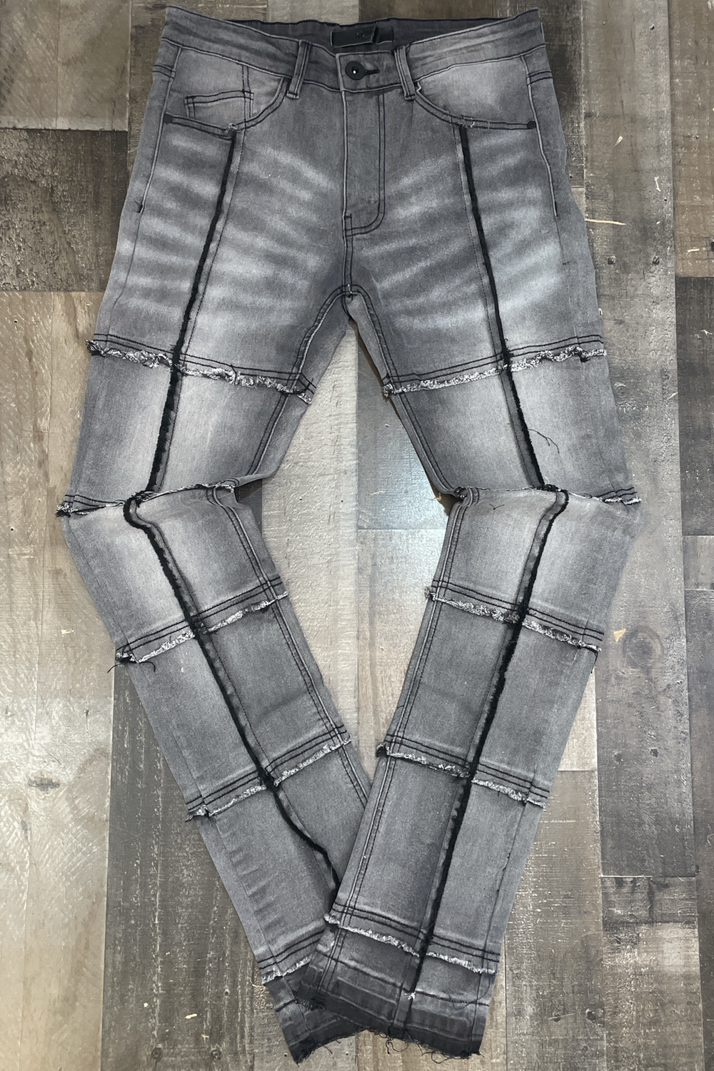 KDNK - stacked cut and sew jeans (grey)